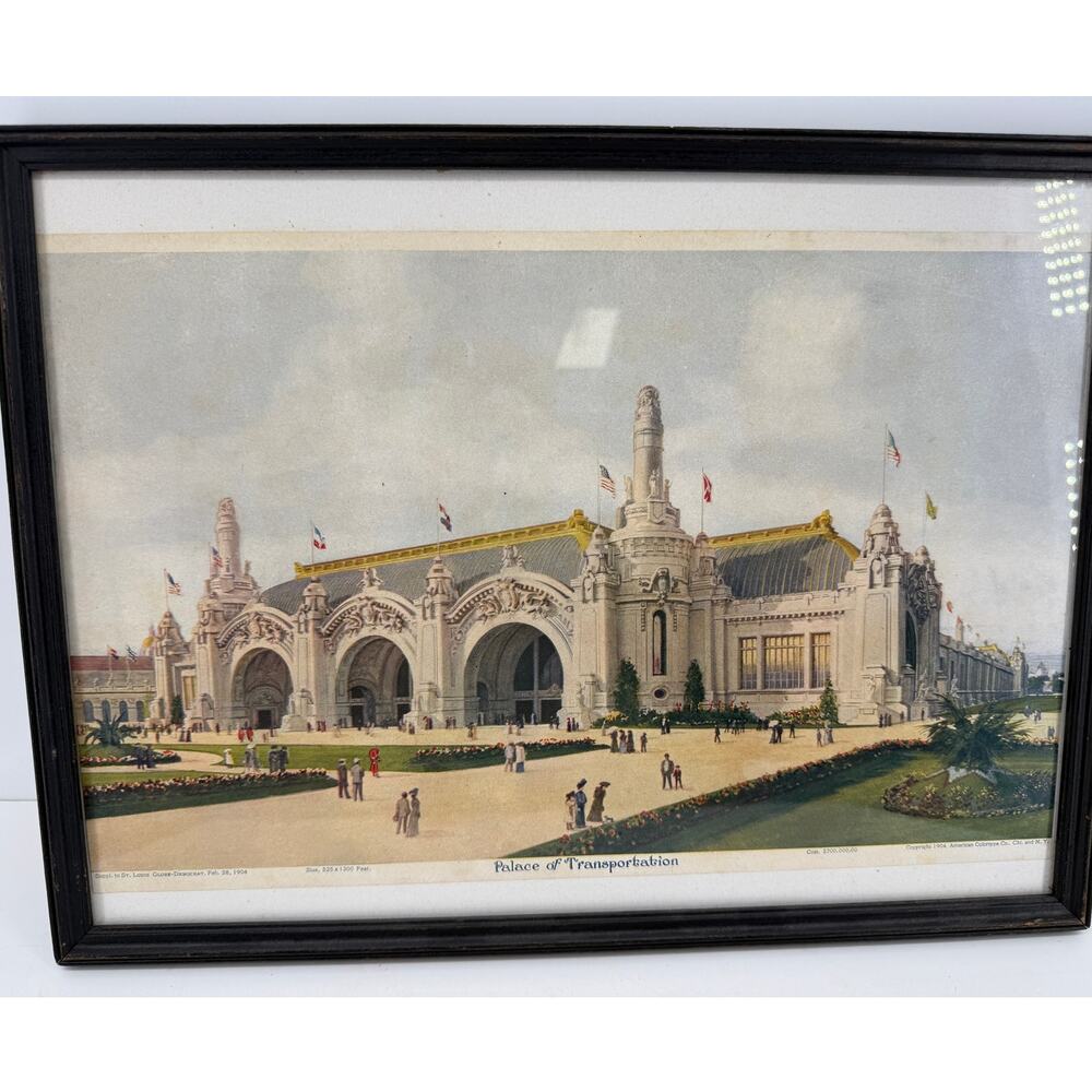 1904 St Louis Worlds Fair Palace of Transportation Globe Democrat Framed Print